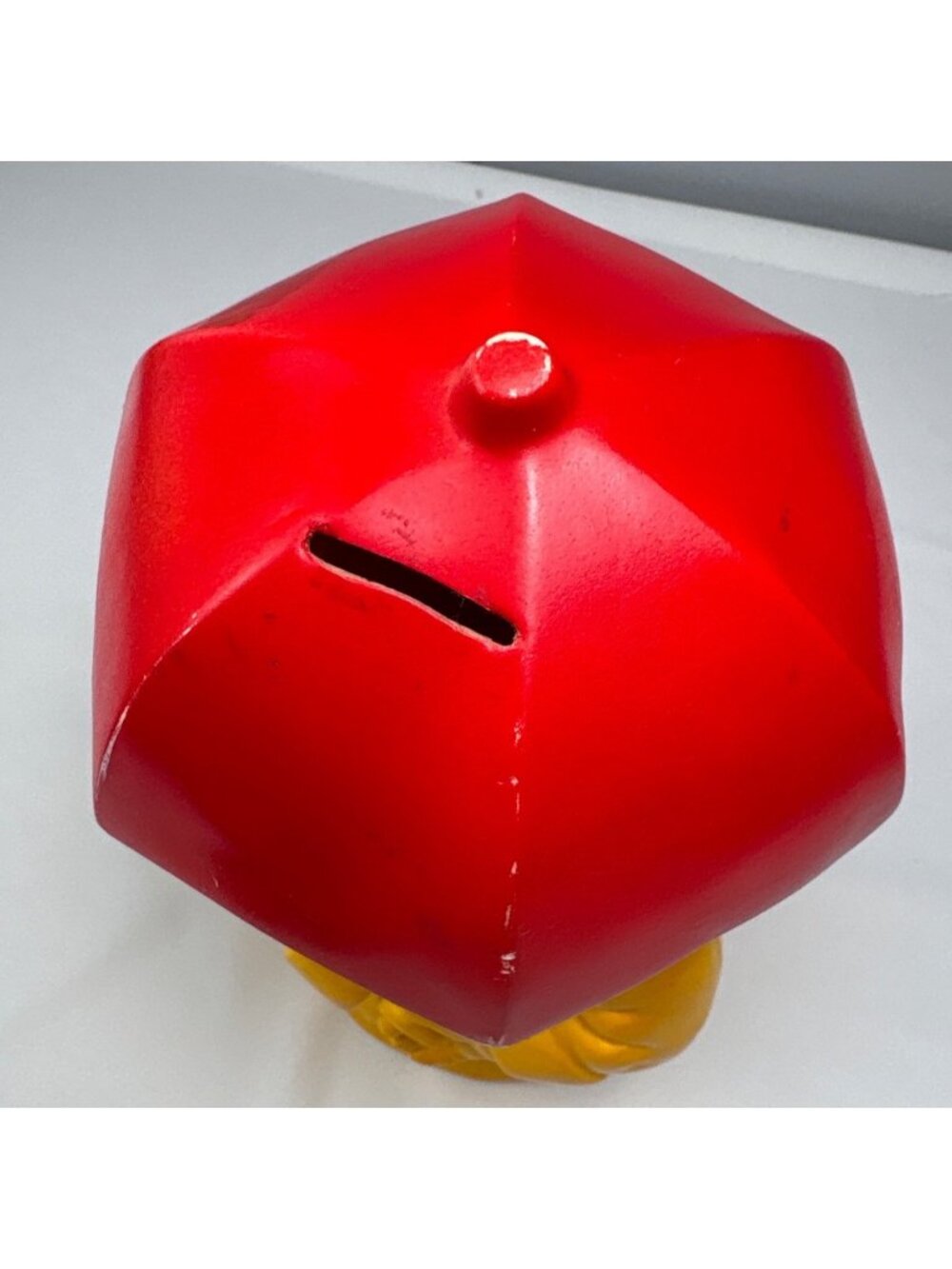 1971 Play Pal Plastics "For A Rainy Day" Clown Coin Bank 12" Red/Yellow Collecti - Picture 9 of 14